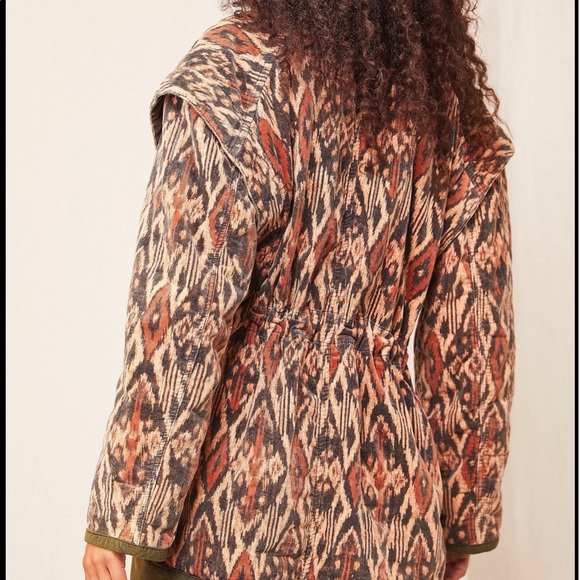 SOLD✨FREE PEOPLE Ada Quilted Ivory White Aztec Printed Jacket (Small) NWOT $298 - Picture 3 of 10